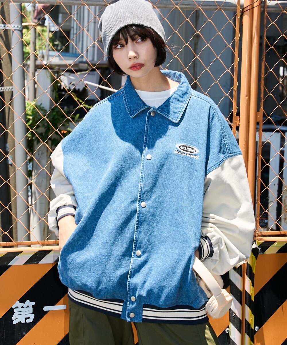 WEGO 【ユニセックス着用ITEM】デニムスタジャン 