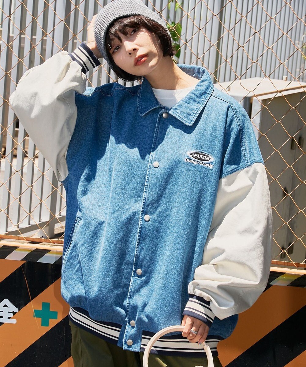 WEGO 【ユニセックス着用ITEM】デニムスタジャン 