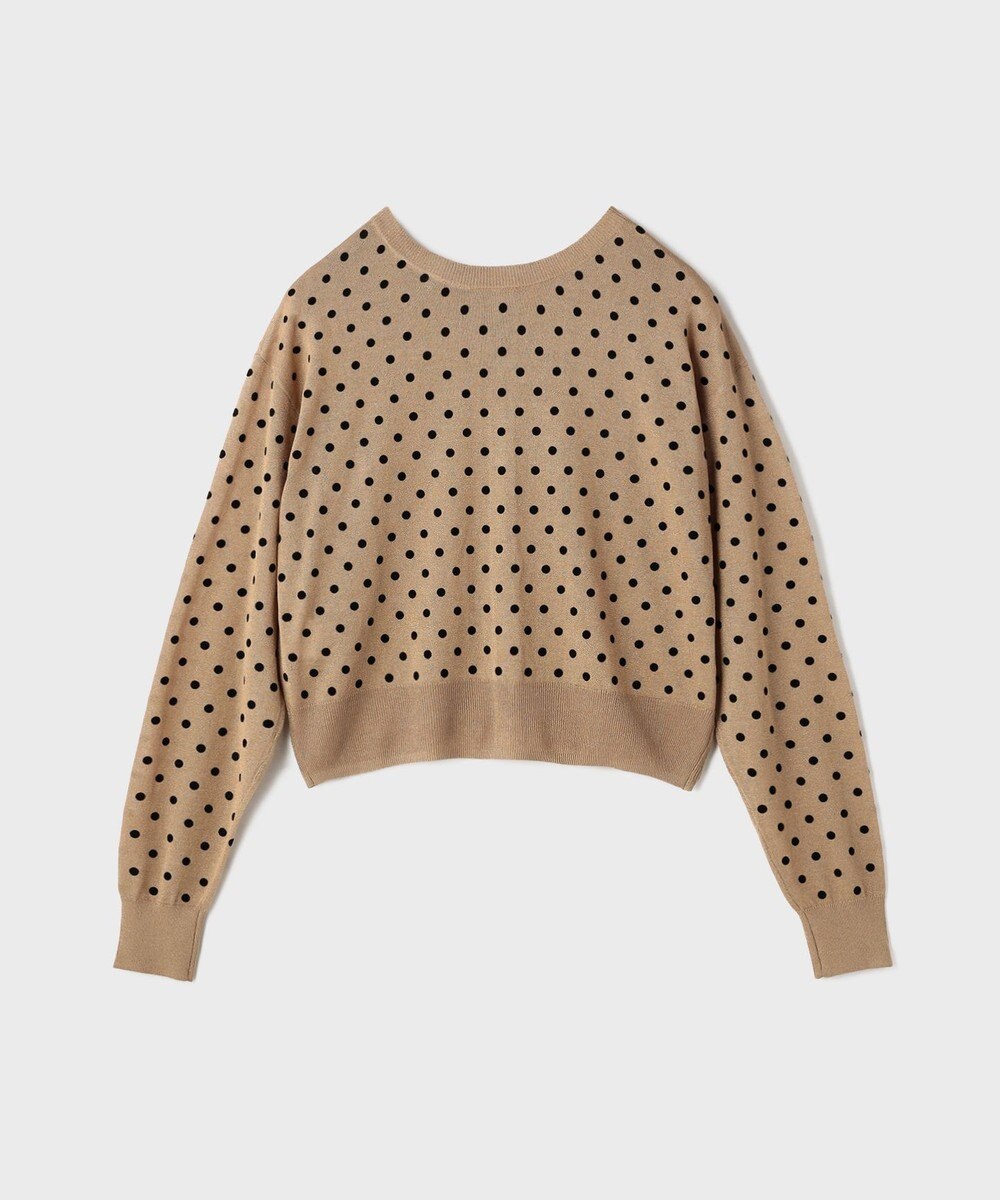 GRACE CONTINENTAL ドットフロッキーニットカーディガン 