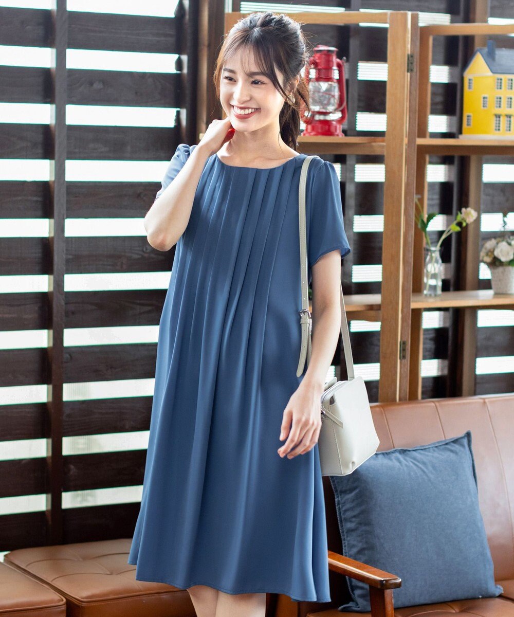 Tiaclasse 【洗える】スタイルアップも叶うピンタックワンピース 