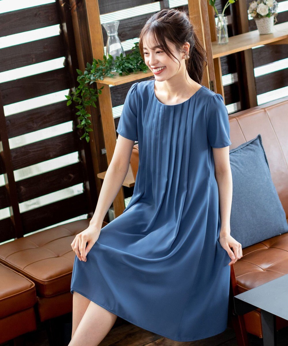 Tiaclasse 【洗える】スタイルアップも叶うピンタックワンピース 