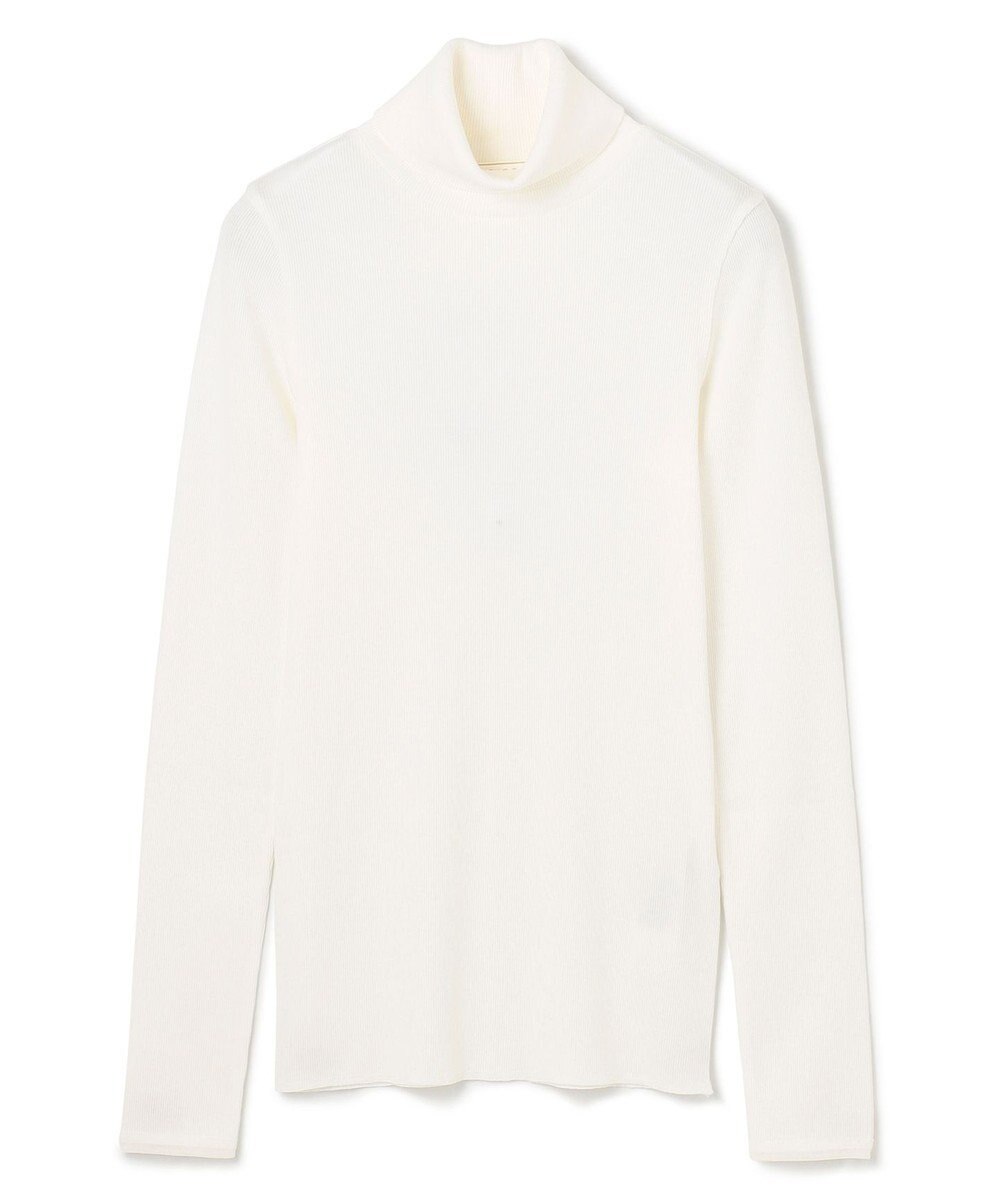 BEIGE， 【BEIGE,ecru/WEB限定・洗える】RIB TOPS /  コットンシルクハイネックトップス 