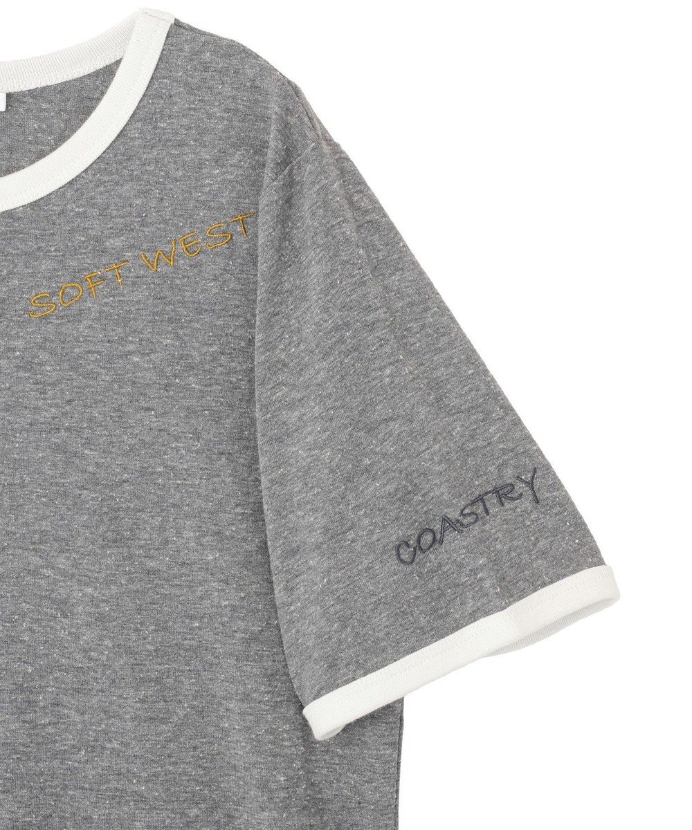 AMERICAN HOLIC ランダムロゴ刺繍リンガーTシャツ 