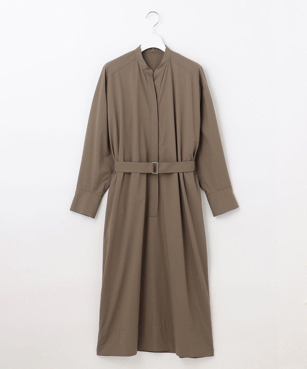 自由区 L 【洗える】ストレッチタイプライターシャツ ワンピース 