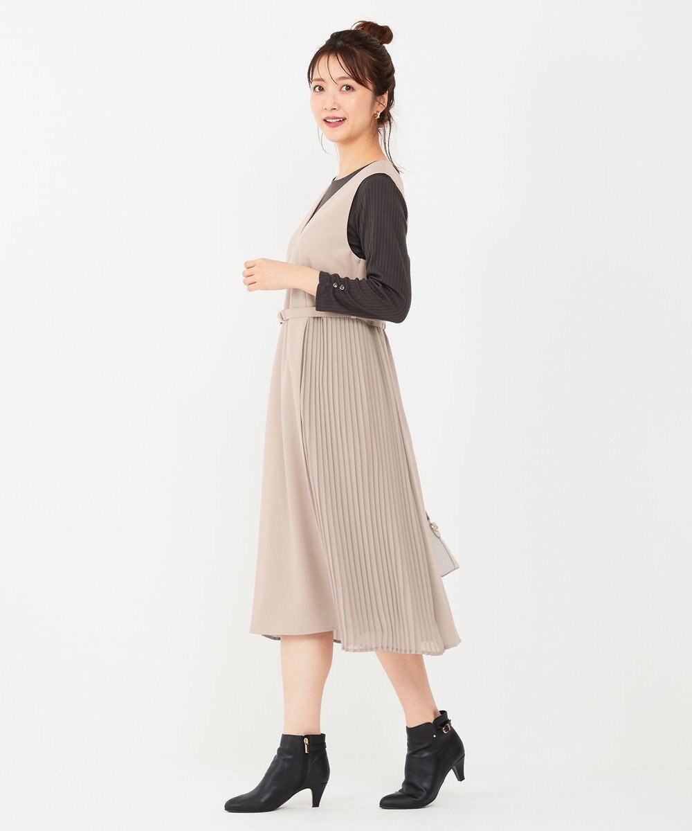 ANY SIS 【美人百花10月号掲載】カットソー×プリーツコンビ ジャンドレ 