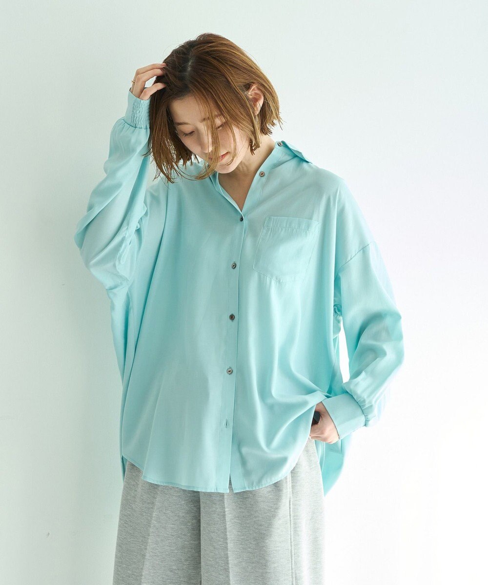 YECCA VECCA バックギャザーロングシャツ 