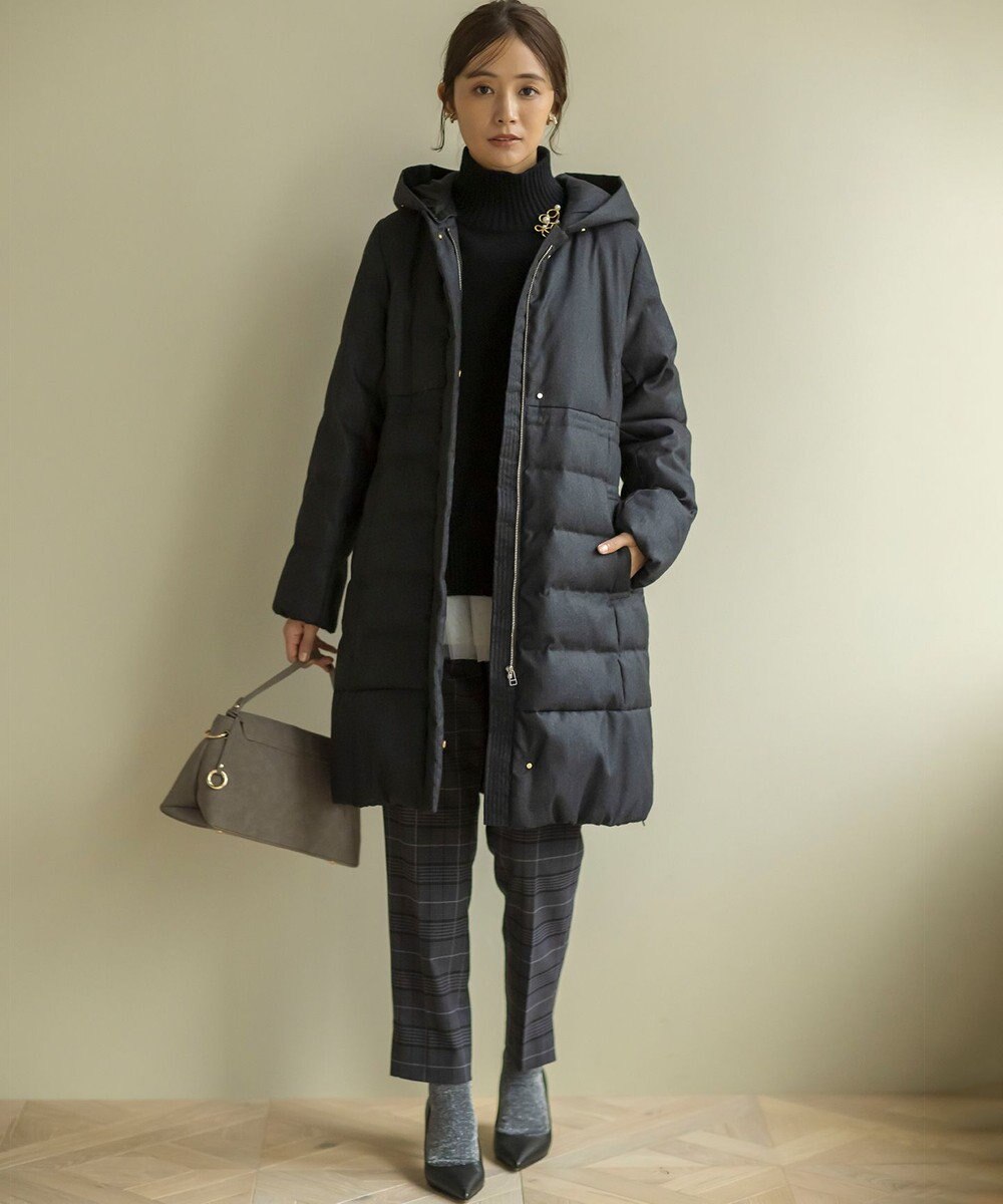 組曲 ライトタフタロングダウンコート 