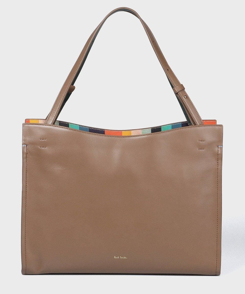 Paul Smith サプルレザー ラージトートバッグ グレー