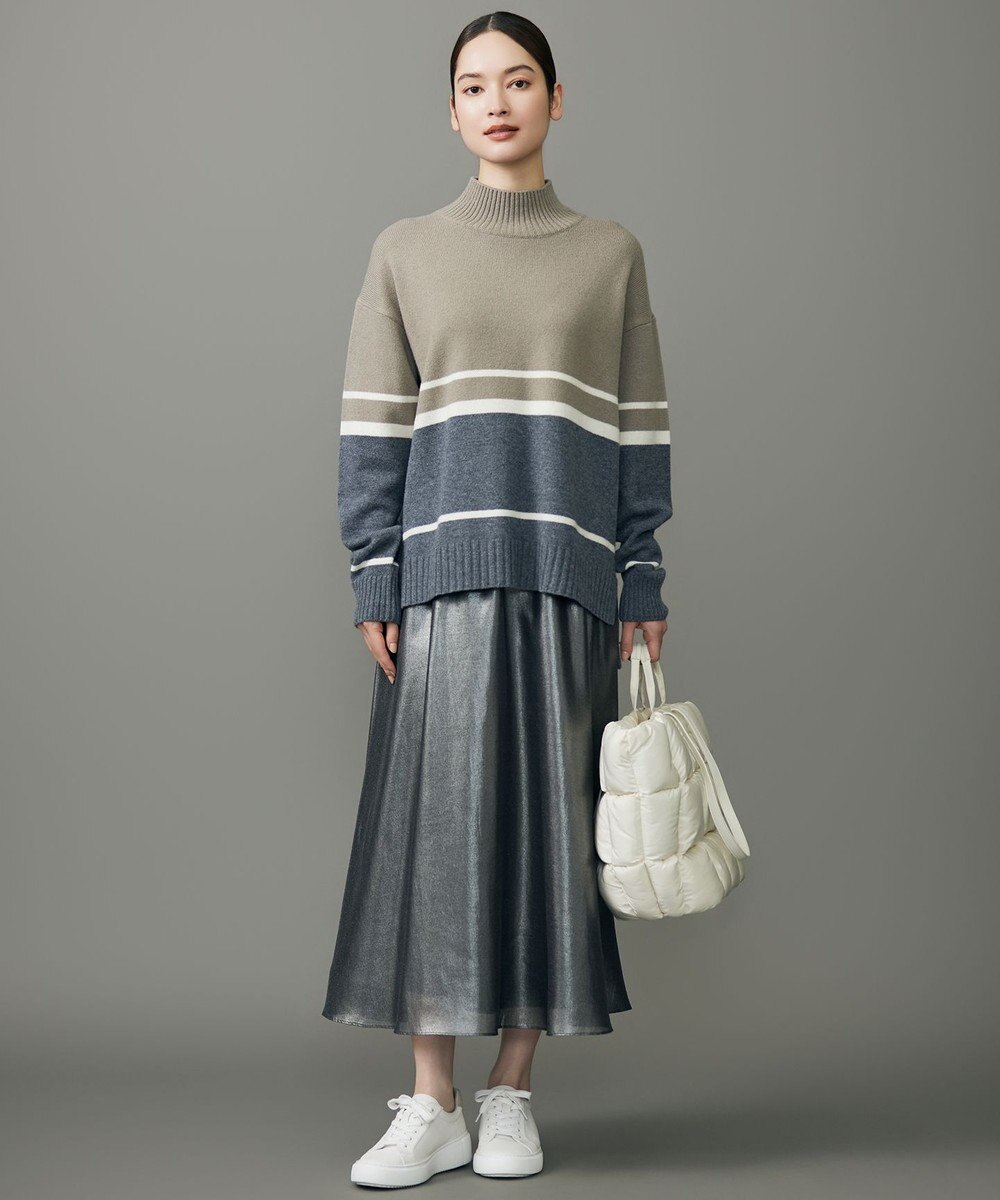 自由区 ウールカシミヤブレンドハイネック ニット 