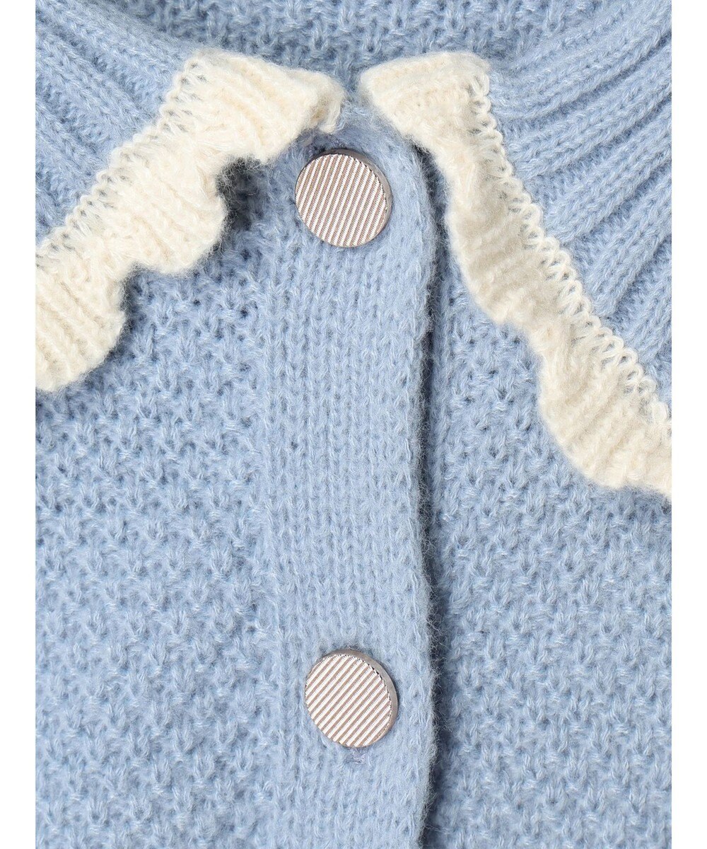 earth music&ecology フリルカラーカーディガン 