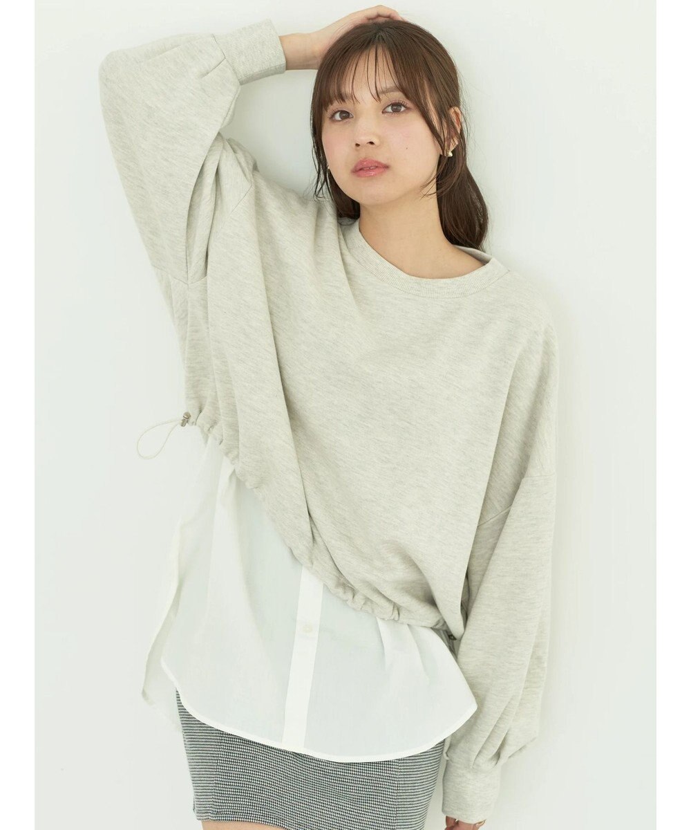 earth music&ecology 裏毛ドロストプルオーバー 