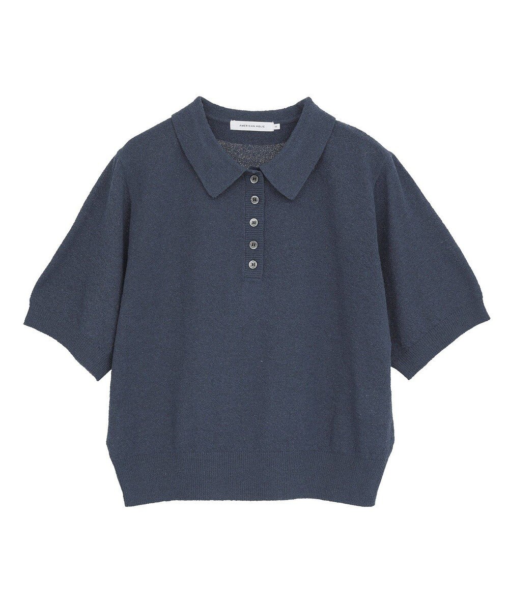 AMERICAN HOLIC ブークレ半袖ニットトップス 