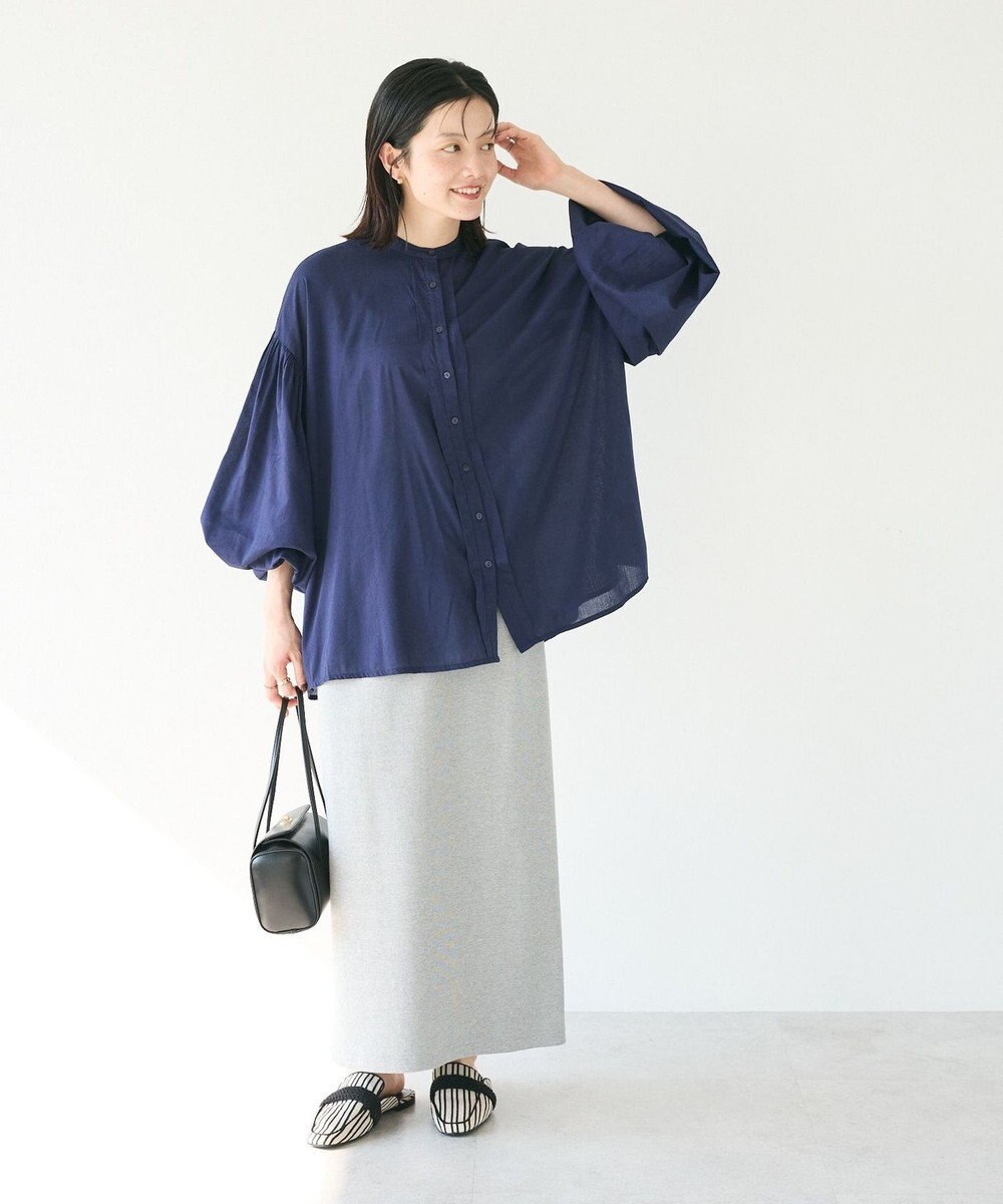 CRAFT STANDARD BOUTIQUE インド綿混パフスリーブシャツ 