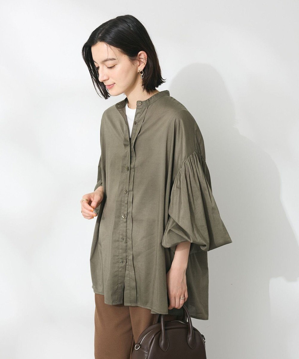 CRAFT STANDARD BOUTIQUE インド綿混パフスリーブシャツ 