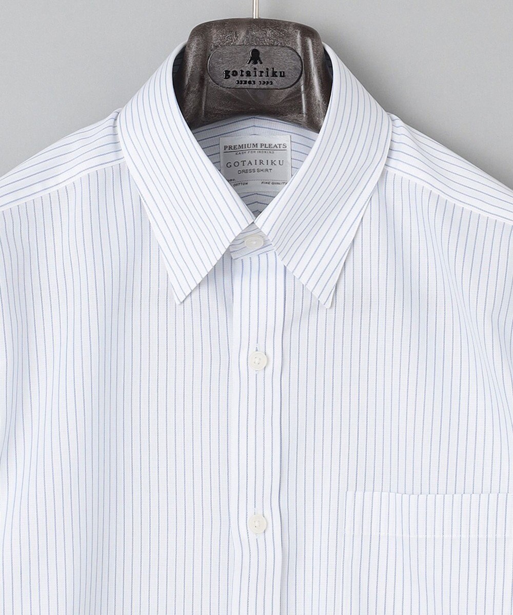 GOTAIRIKU 春夏向け【形態安定】SUMMERPREMIUMPLEATS_スナップダウン 半袖ドレスシャツ 