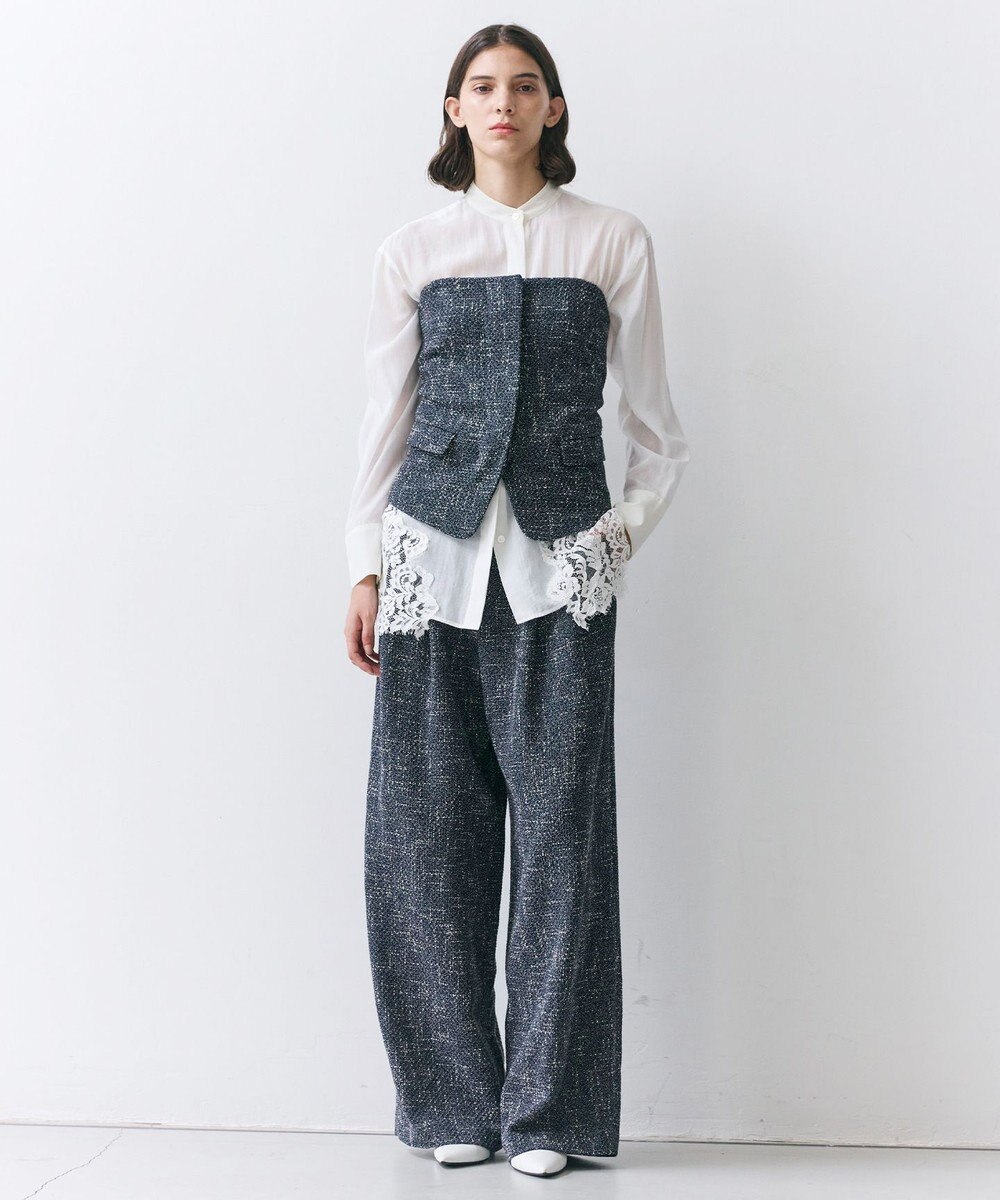 BEIGE， TRIPHANE / バックニットツイードビスチェ 