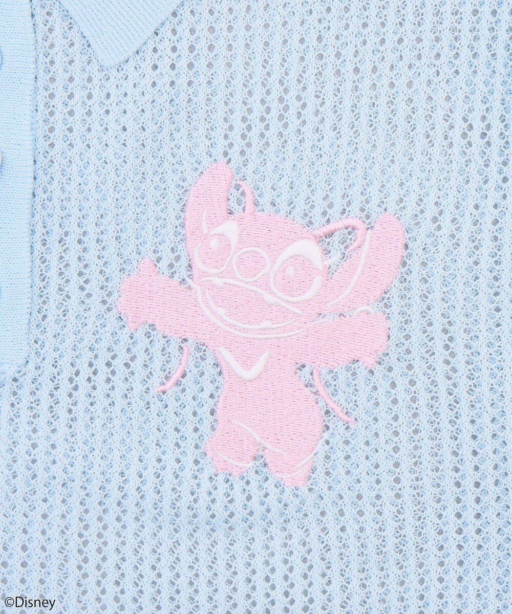 earth music&ecology スティッチ／刺繍ハートボタンニットポロシャツ 