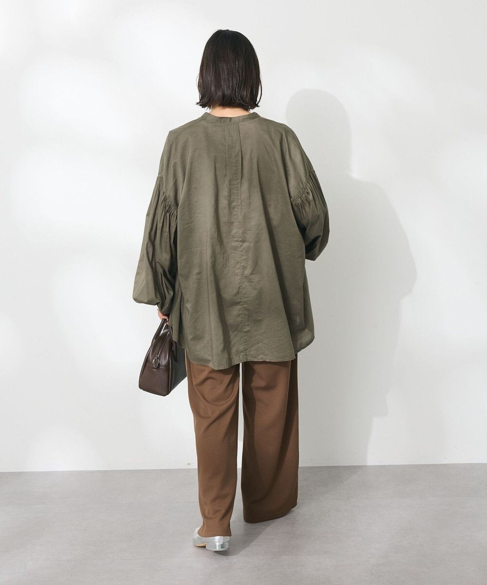 CRAFT STANDARD BOUTIQUE インド綿混パフスリーブシャツ 