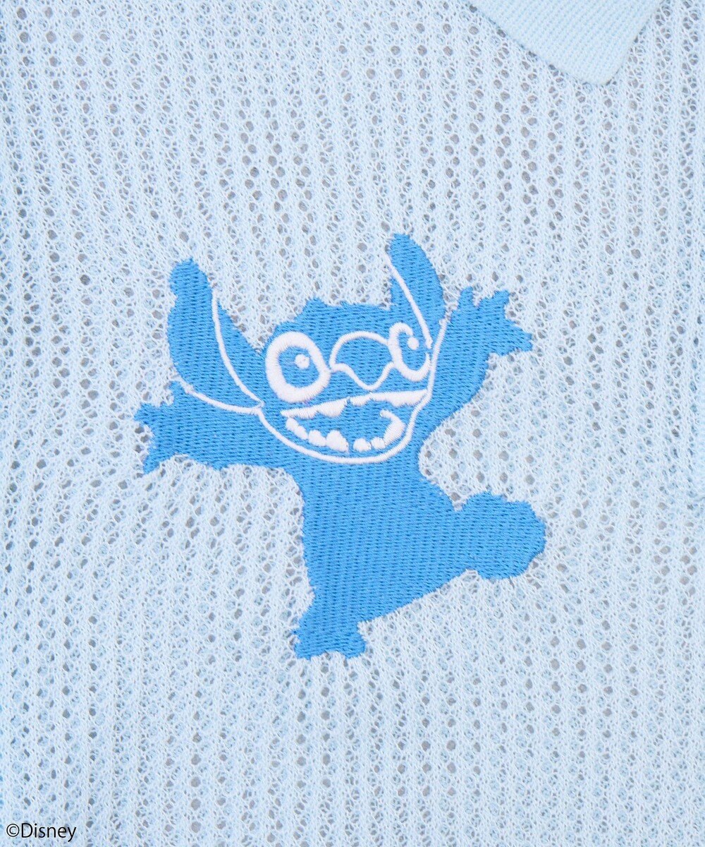 earth music&ecology スティッチ／刺繍ハートボタンニットポロシャツ 