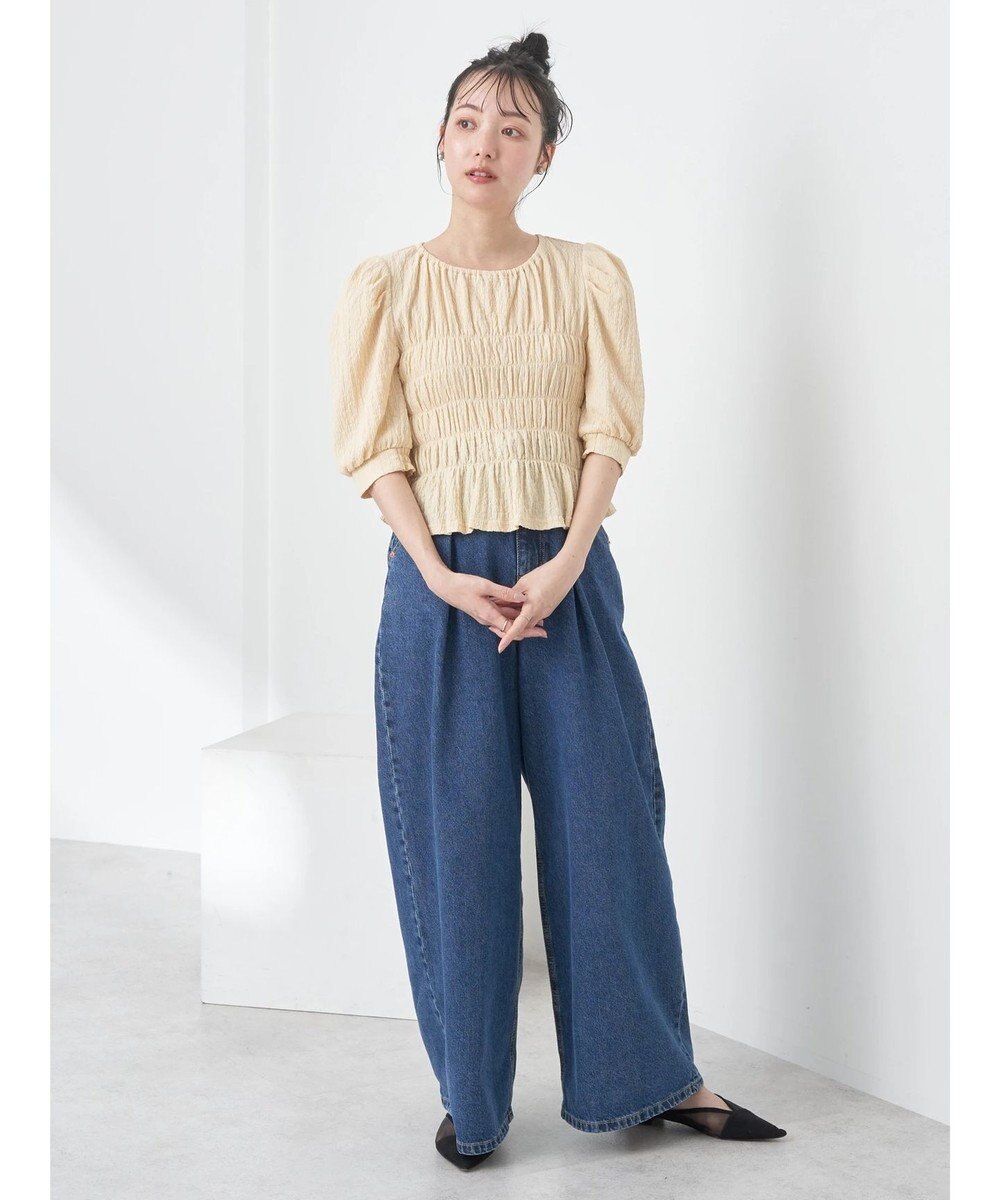 earth music&ecology ポコポコシャーリングトップス 