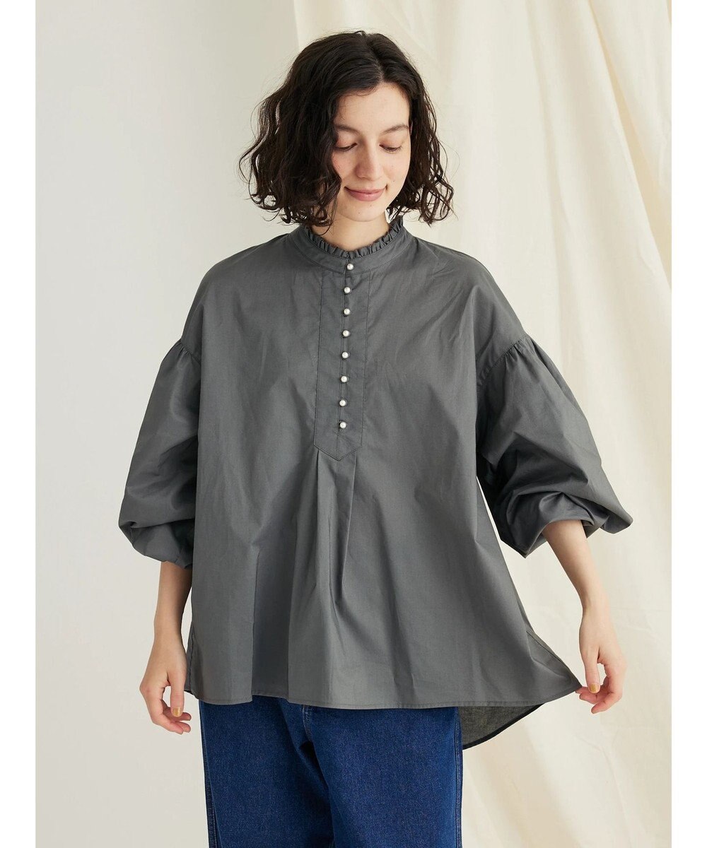 CRAFT STANDARD BOUTIQUE パールボタンピコフリルブラウス 