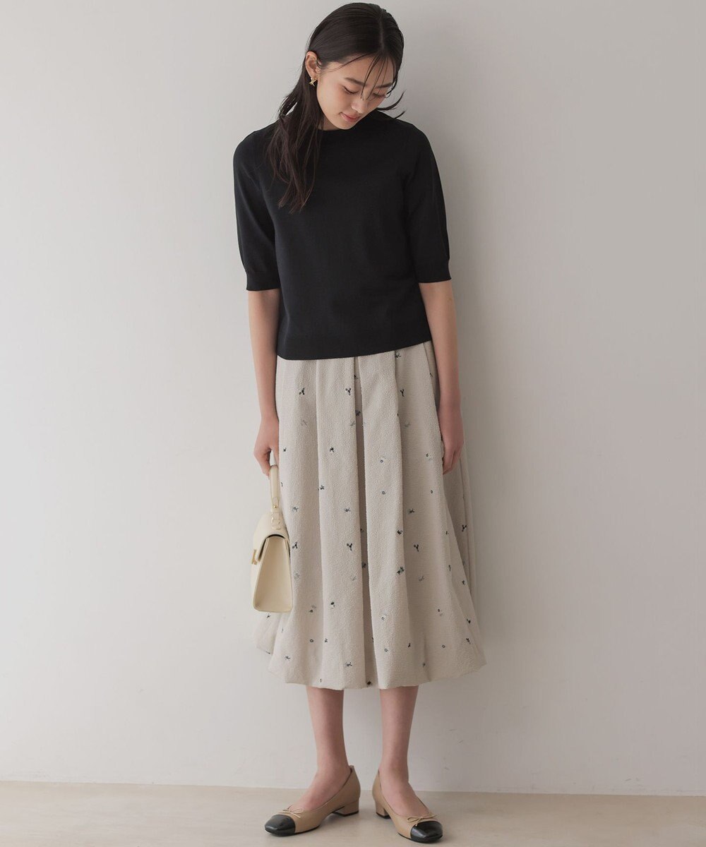 組曲 S マイラックカラー 6分袖 ニット 