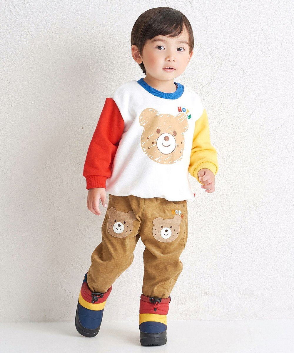 MIKI HOUSE HOT BISCUITS 【80-120cm】ビッグフェイスプリント 裏毛パイル素材 トレーナー 