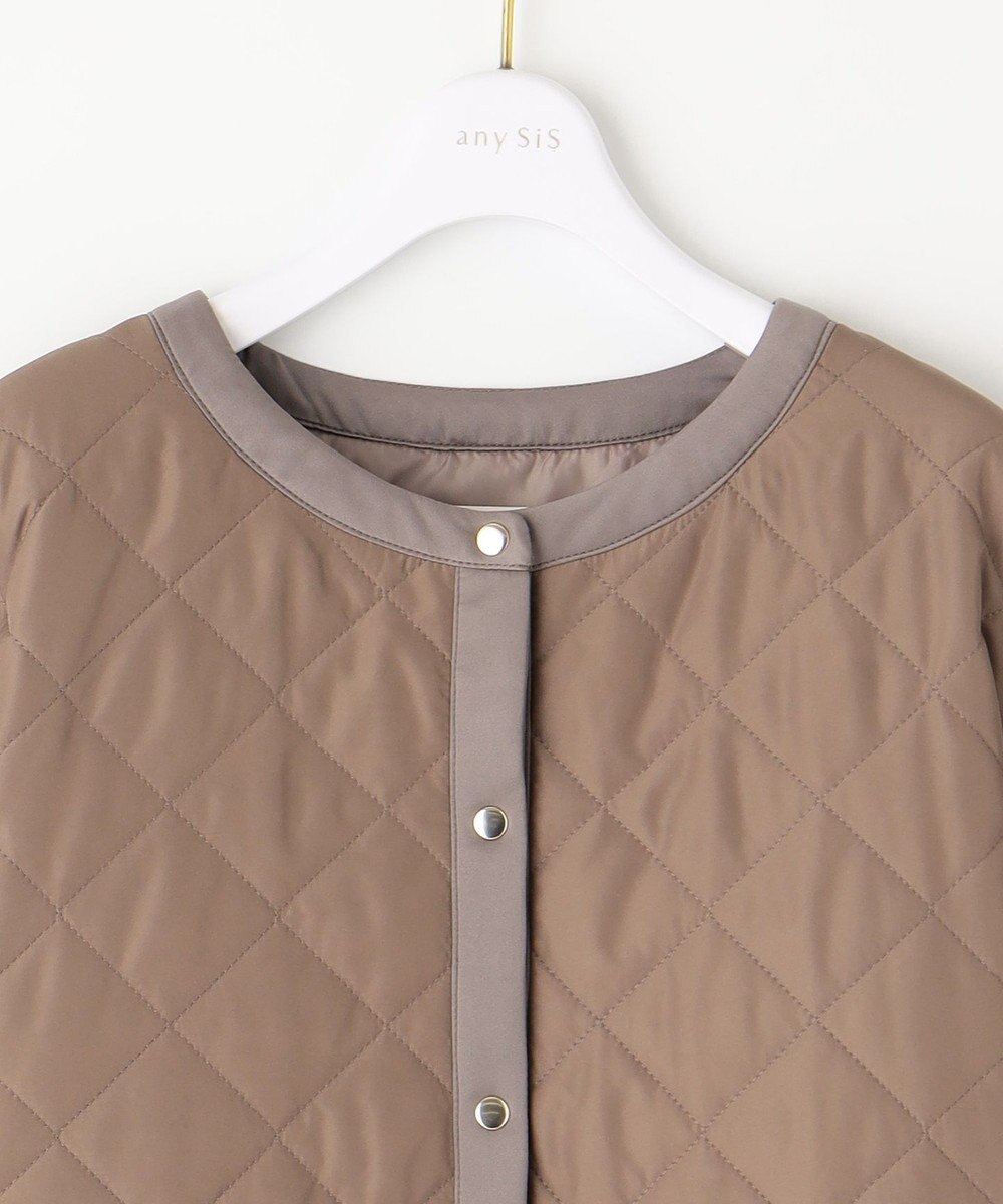 ANY SIS L 【洗える】レディトリミングキルト ブルゾン 