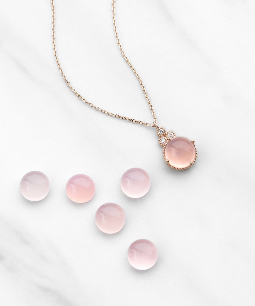 TOCCA 【WEB限定】BLOOMING BUD K10 NECKLACE K10 天然石カボションカット ダイヤモンド ネックレス 