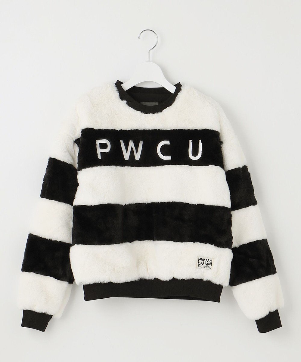 PW CIRCULUS 【ふわもこあったか/防寒/裏地付】【WOMEN】ボーダーフェイクファープルオーバー 