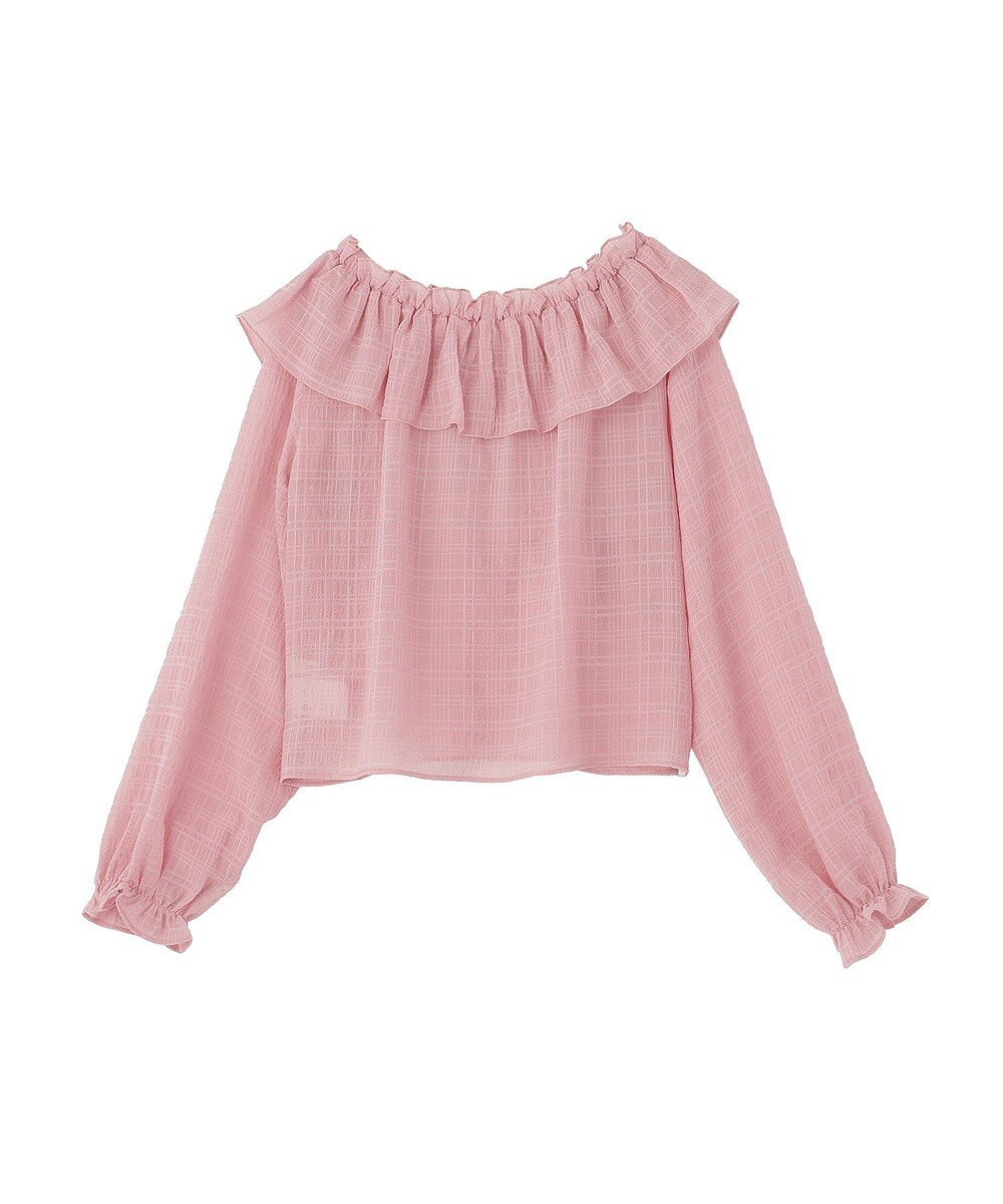 earth music&ecology シアーチェック2wayオフショルブラウス 