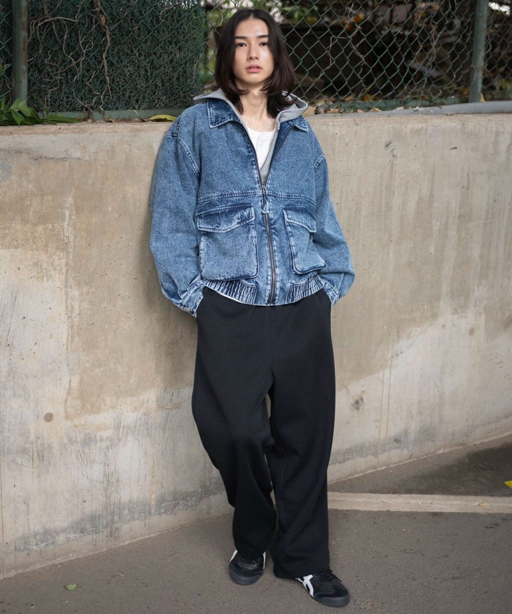 WEGO 【ユニセックス着用ITEM/MLサイズ展開/ウエストゴム】ボンディングスウェットパンツ 