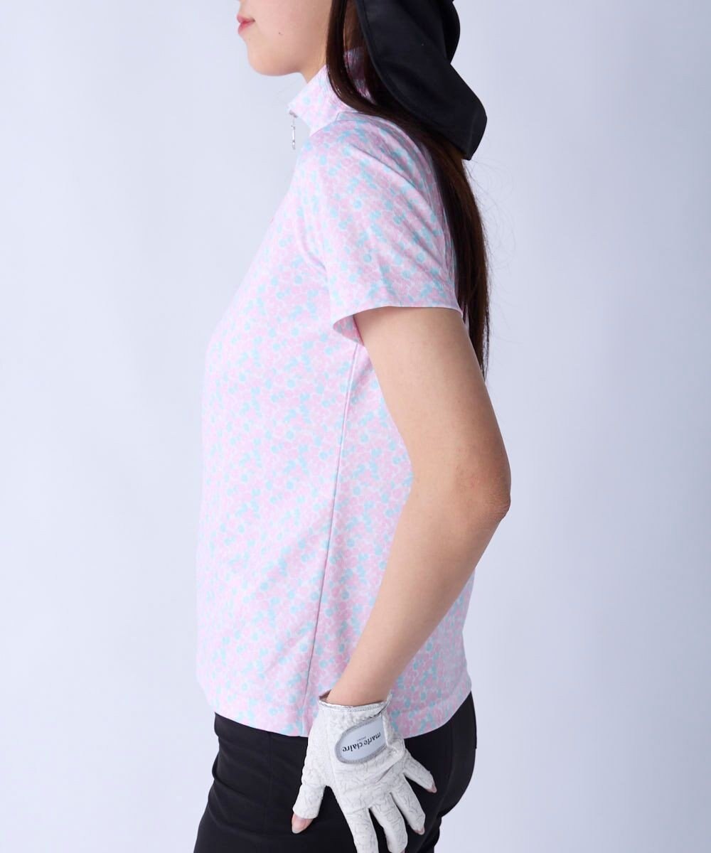FILA GOLF／marie claire 【Marie claire sports】小花柄ハーフジップ半袖シャツ 
