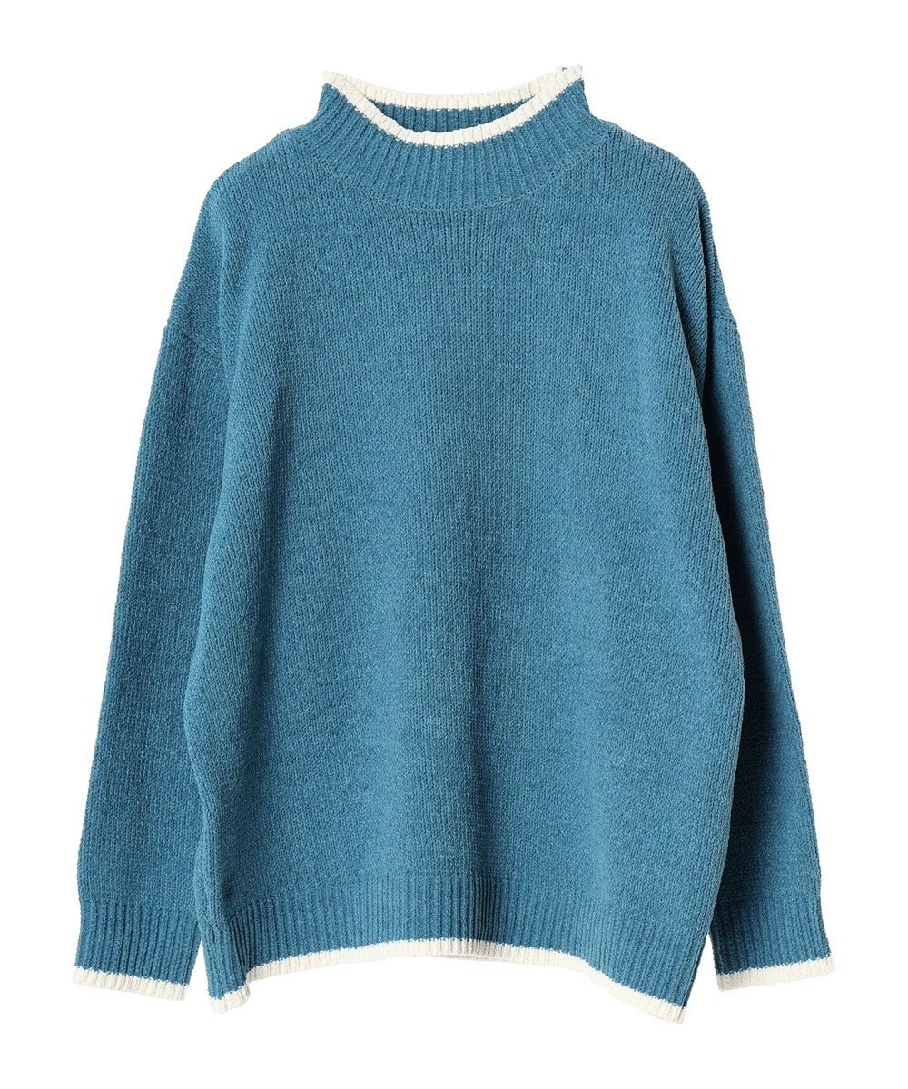 CRAFT STANDARD BOUTIQUE 洗えるモールニット配色プルオーバー 