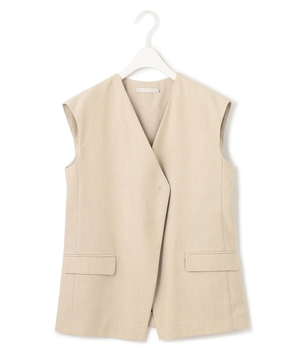 ICB 【接触冷感・速乾・洗える】T.R.Liプレーンウィーブ ジレ 