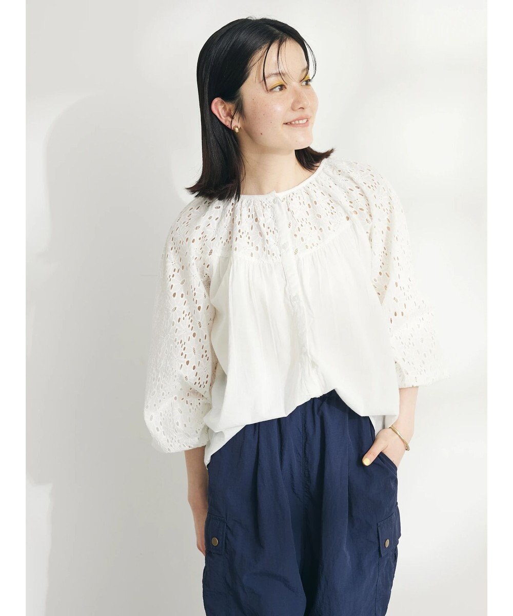 CRAFT STANDARD BOUTIQUE インド綿アイレット刺繍ブラウス 