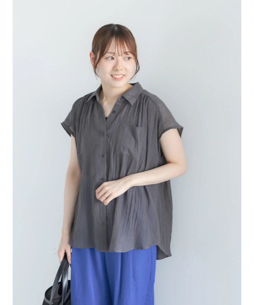 Te chichi 【7色展開】シャンブレーボイルフレンチスリーブシャツ 