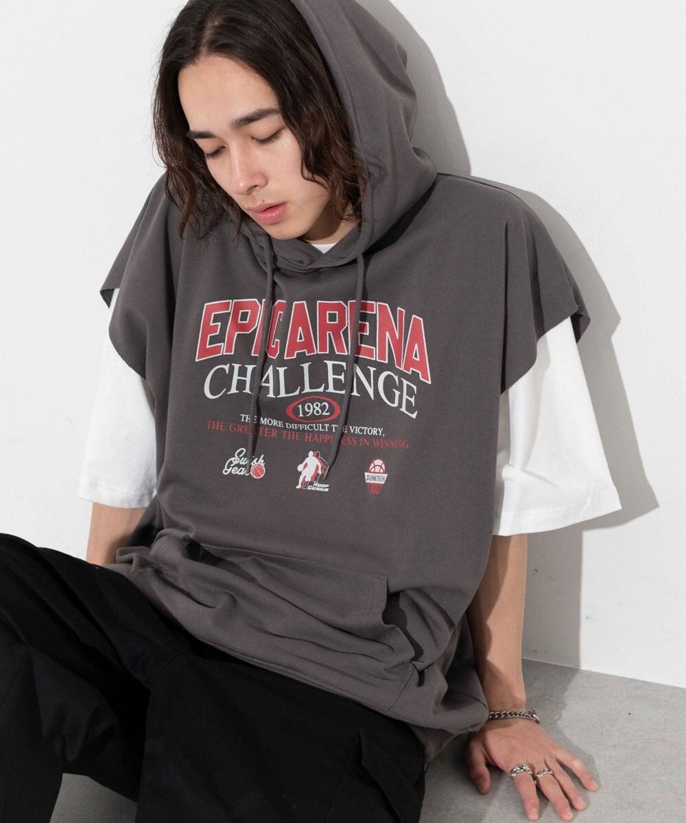 WEGO 【ユニセックス着用ITEM/手洗い可】ロゴノースリーブパーカー 