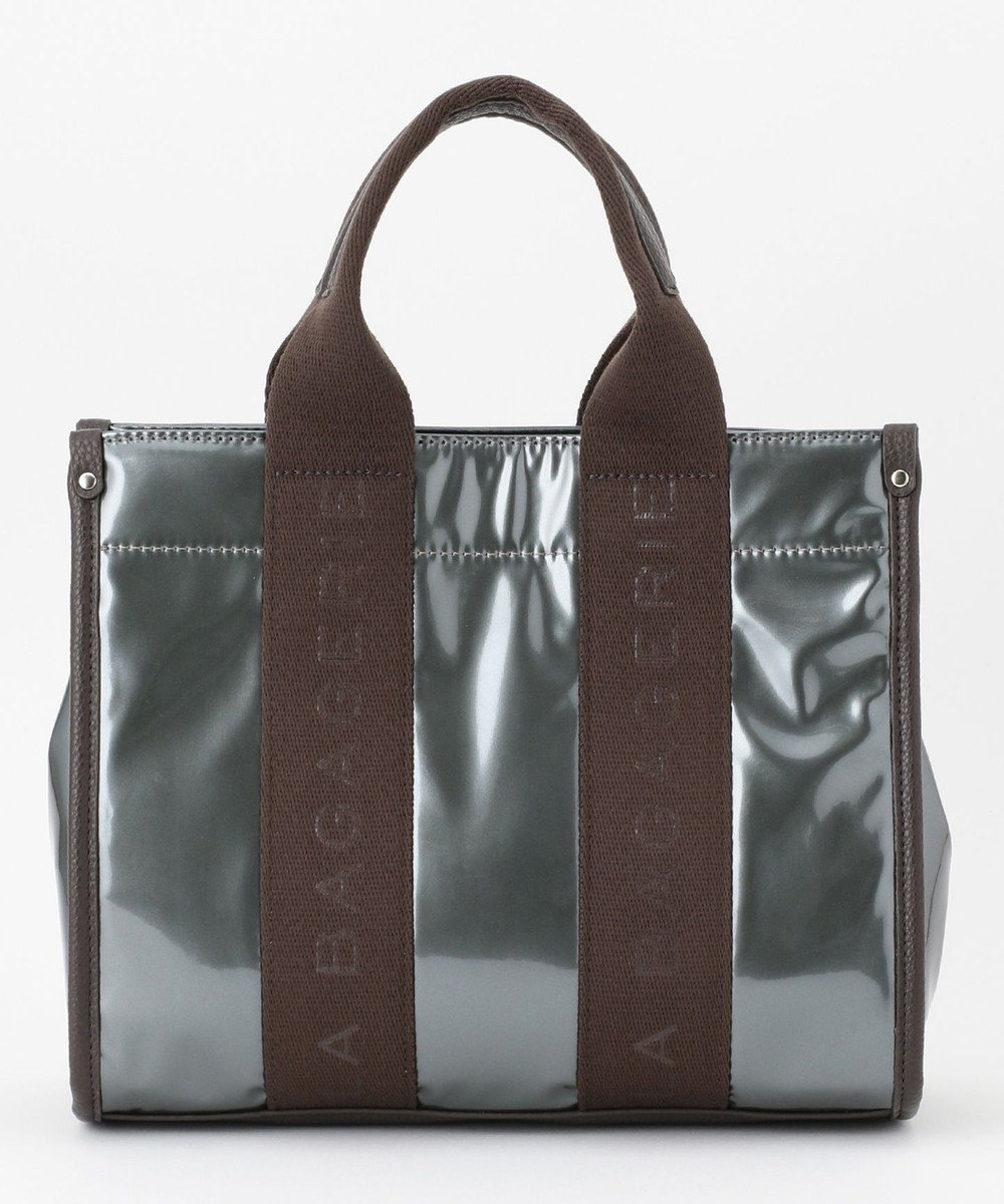 LA BAGAGERIE ソフトエナメル　ロゴテープ2WAYトートバッグ　Mサイズ 