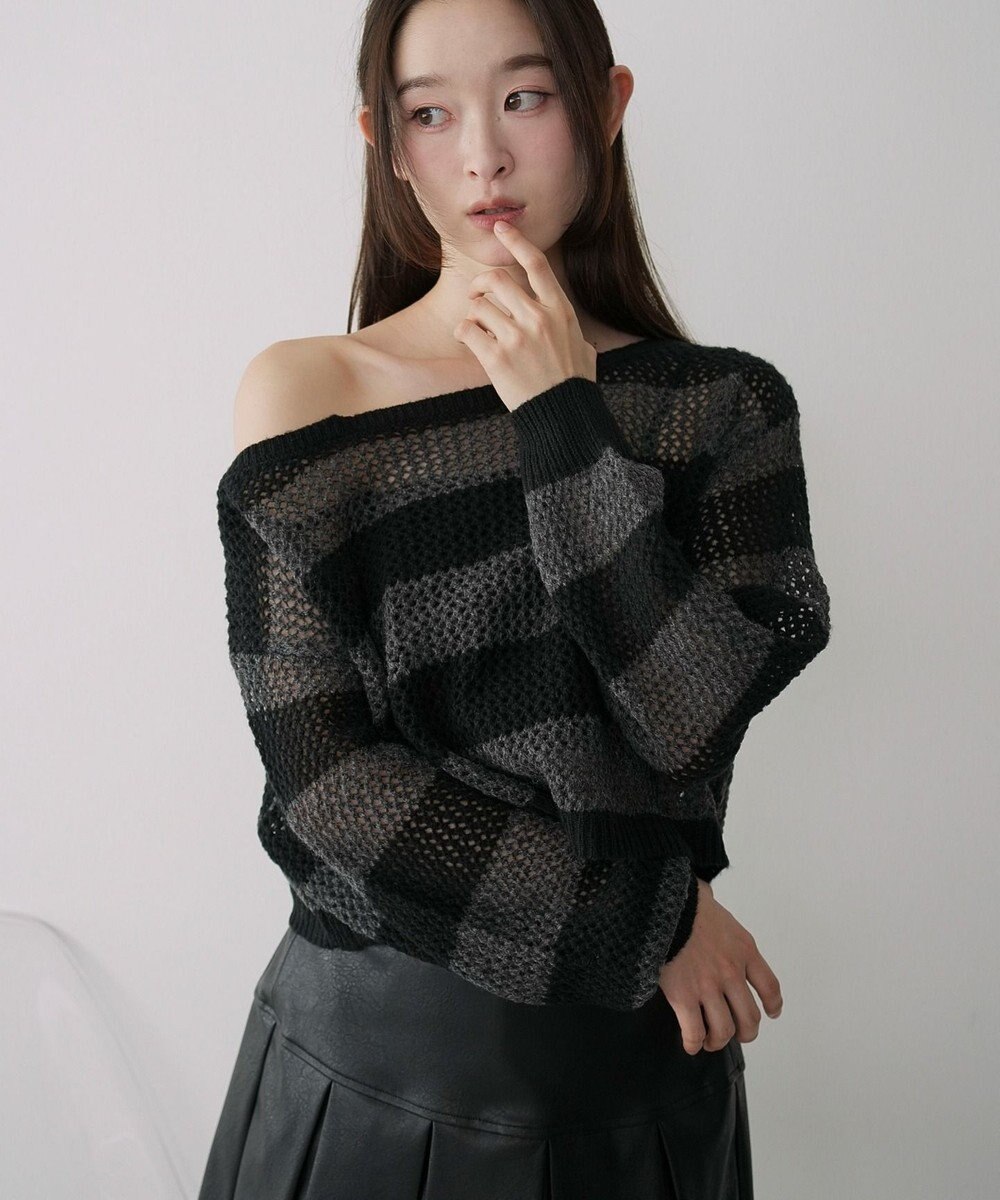 WEGO モヘアタッチ2WAYワンショルニット 