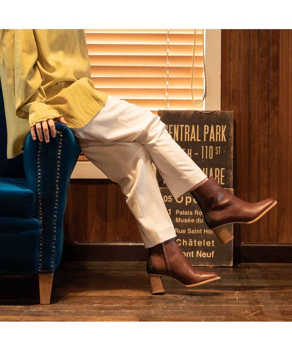 MODE ET JACOMO <MODE ET JACOMO>バック切り替えスクエアトゥショートブーツ 