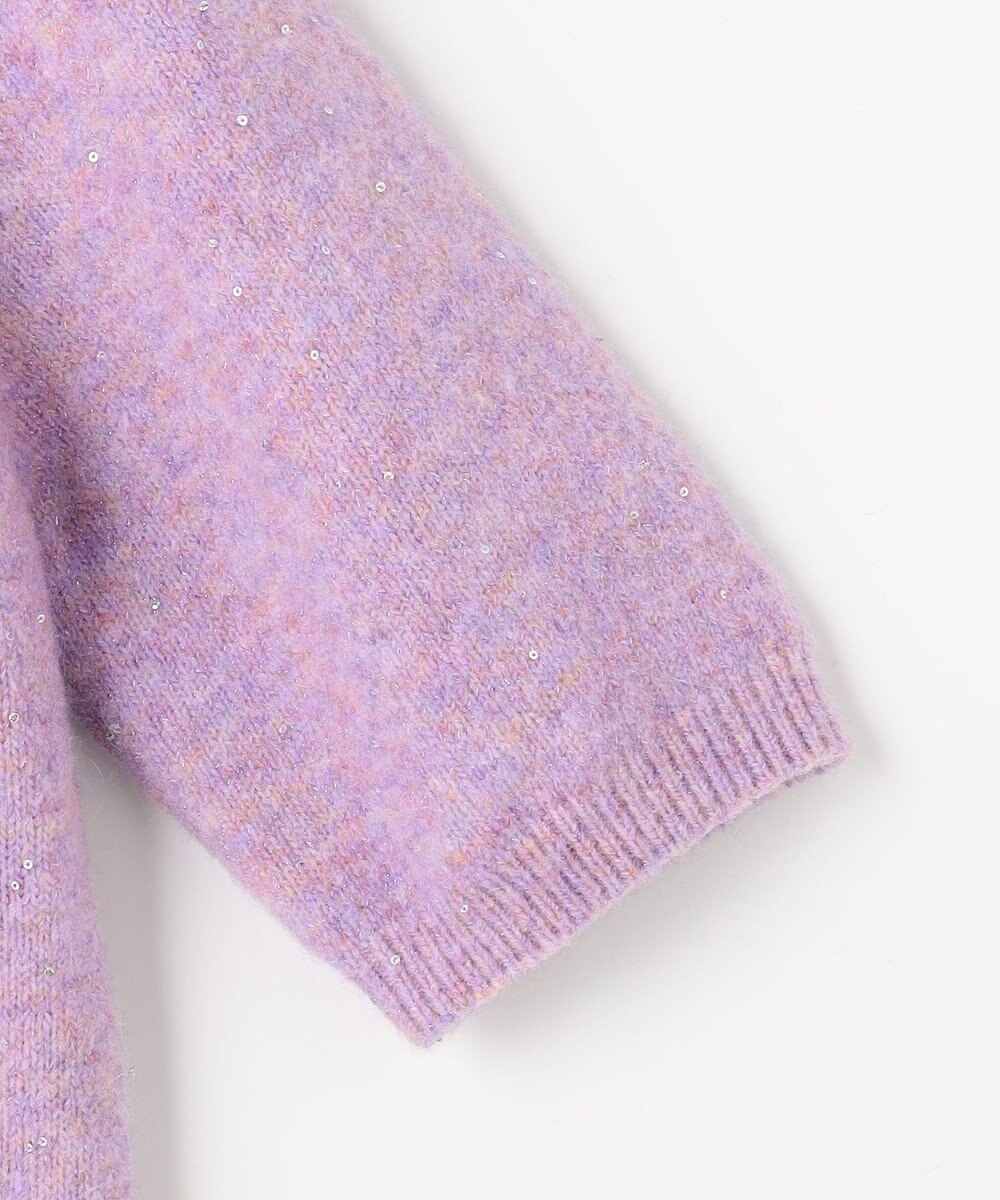 組曲 【加藤ローサさん着用 / 襟取り外し可】スパンコールヤーン 5分袖ニット 