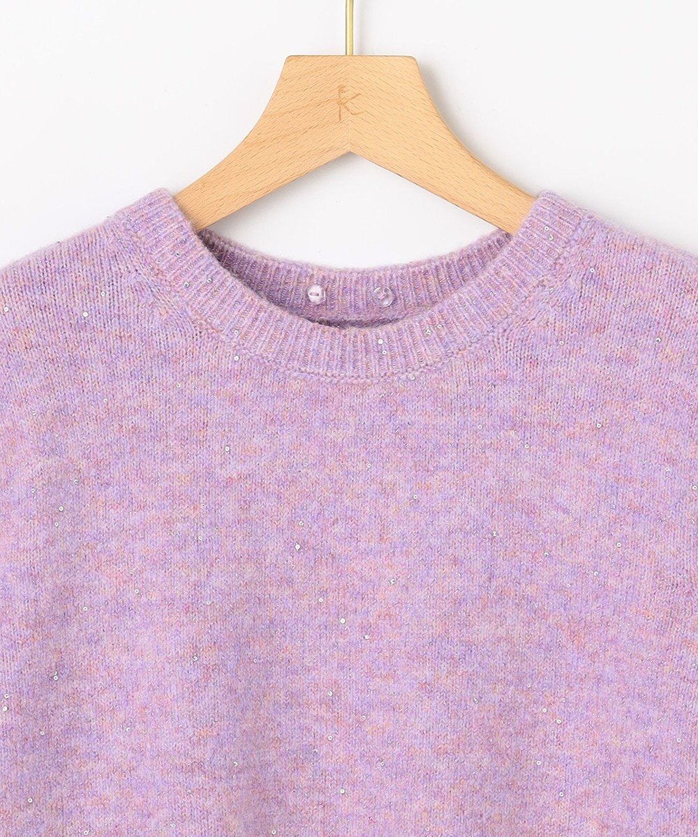 組曲 S 【加藤ローサさん着用 / 襟取り外し可】スパンコールヤーン 5分袖ニット 