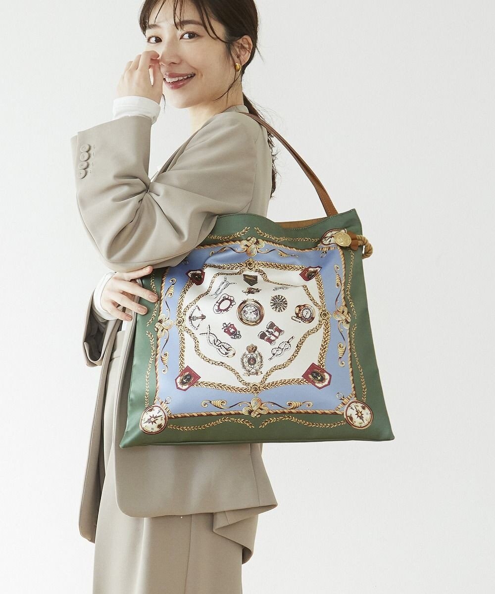 TOPKAPI 【TREASURE TOPKAPI】【アーカイブ】マイルドサテン スカーフ パネル柄 トートバッグ 2023 