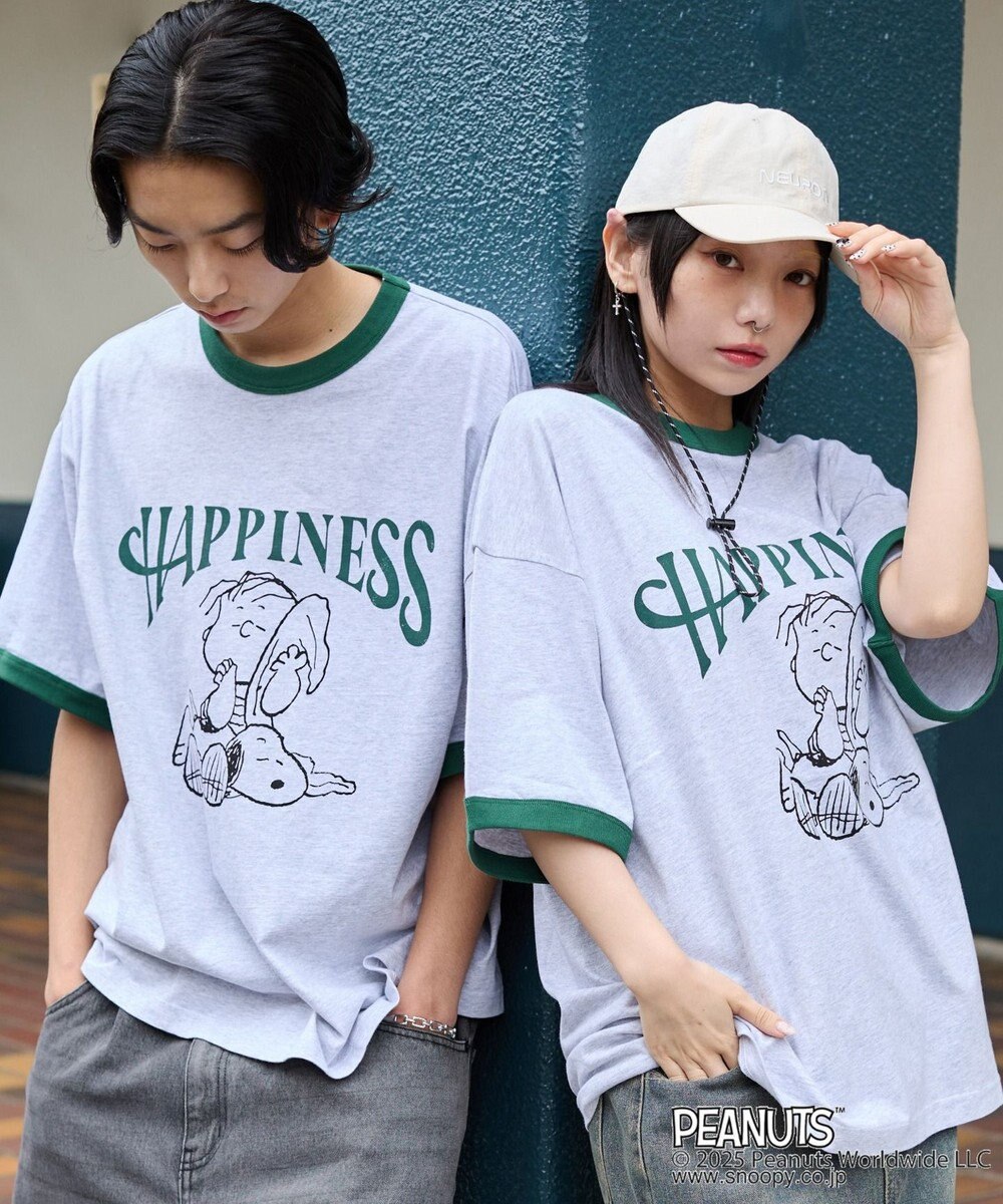 WEGO 【ユニセックス着用ITEM/MLサイズ展開】別注PEANUTSプリントT（SS） 