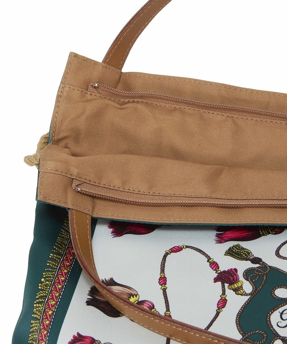 TOPKAPI 【TREASURE TOPKAPI】マイルドサテン スカーフ柄 トートバッグ 