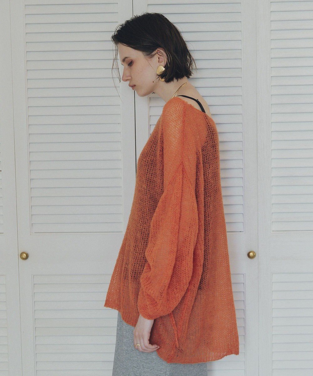 YECCA VECCA 袖シャーリングシアーニット 