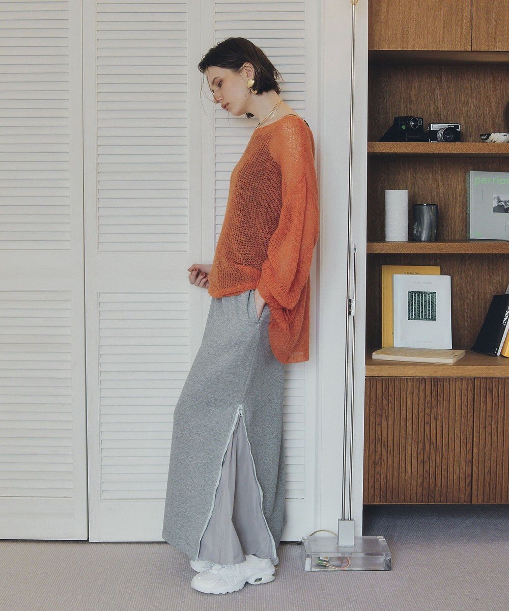 YECCA VECCA 袖シャーリングシアーニット 