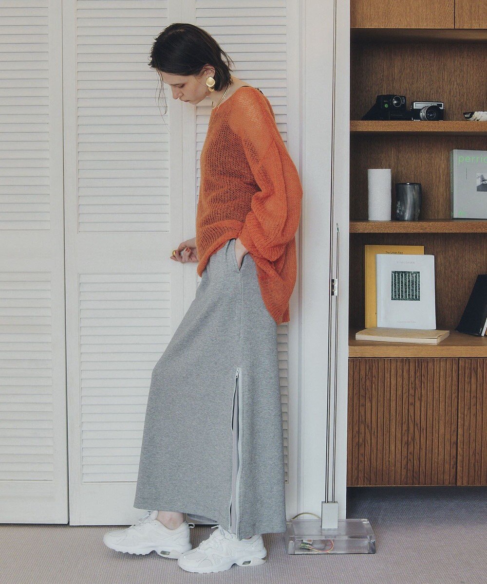 YECCA VECCA 袖シャーリングシアーニット 