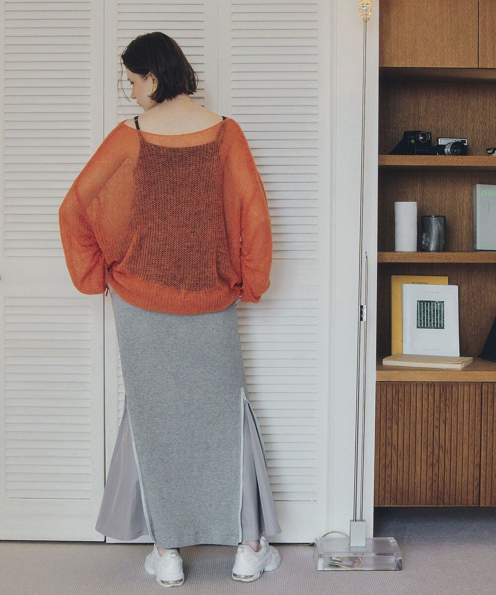 YECCA VECCA 袖シャーリングシアーニット 